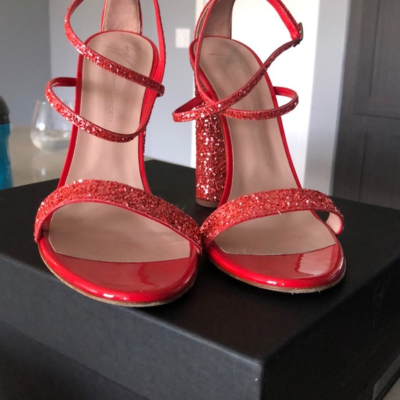 Giuseppe Zanotti Red Glitter Heels - Picture 4 of 14